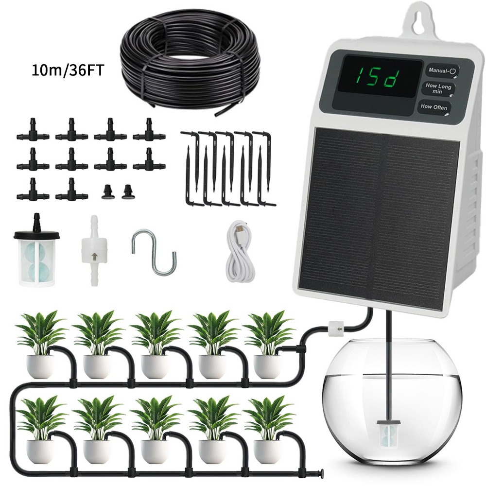 Smart Urban Garden - Ulepszony solarny system nawadniania kropelkowego, automatyczne