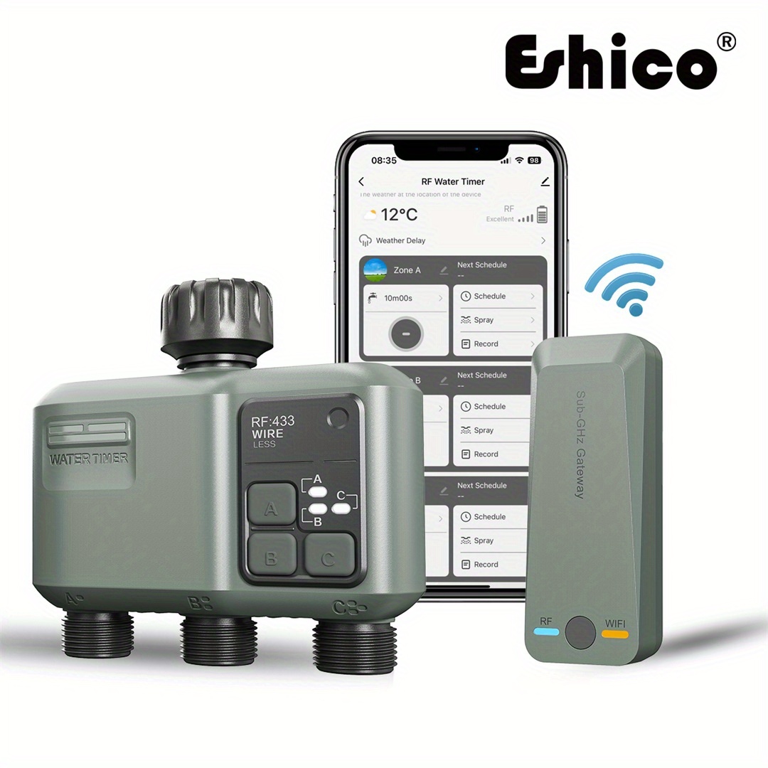 Smart Garden Zone - Eshico Inteligentny Sterownik Zraszacza: 3-Strefowy Bezprzewodowy